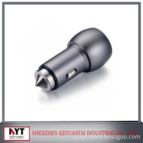 5V 3.4A DUAL USB incar charger with hammer safety function